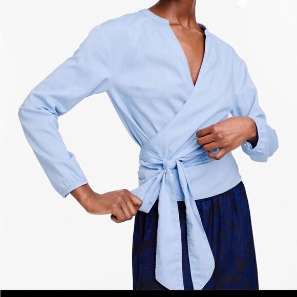 NWT J CREW STRIPED Wrap Top - Picture 8 of 11